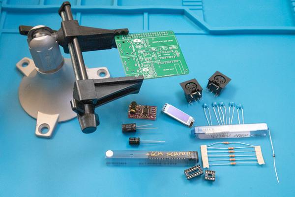 clumsyMIDI PCB and parts